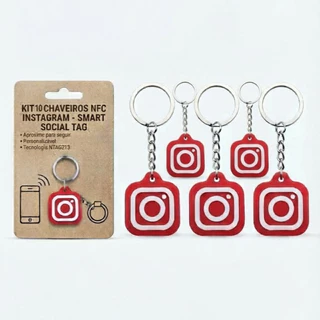 Kit 10 chaveiros NFC personalizados Instagram 3D!