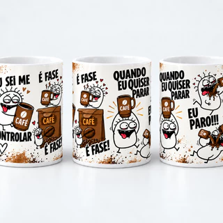 Caneca de Porcelana Personalizada - Xícara com Frases engraçadas e Divertidas - Café - Bento Flork Meme Cafe