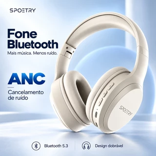 BR-Fone De Ouvido Bluetooth SPOETRY Com Cancelamento De Ruído Confortável Para Estudo Home Office E Trabalho