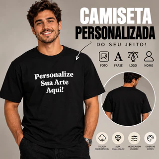 Camiseta Blusa Personalizada Sua ideia Seu Estilo Logo Unissex empresa Congresso Homenagem Camisa personalizada com Foto