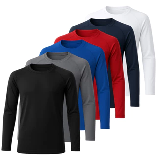 Kit 3 Camisetas Masculina Manga Longa Blusa Proteção Térmica Básica
