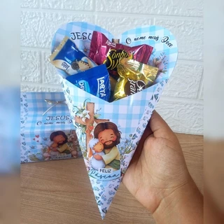 Lembrancinha Páscoa Cristã Jesus 10 Unidades – Buquê Cone Porta Chocolate Embalagem em Oferta na Shopee