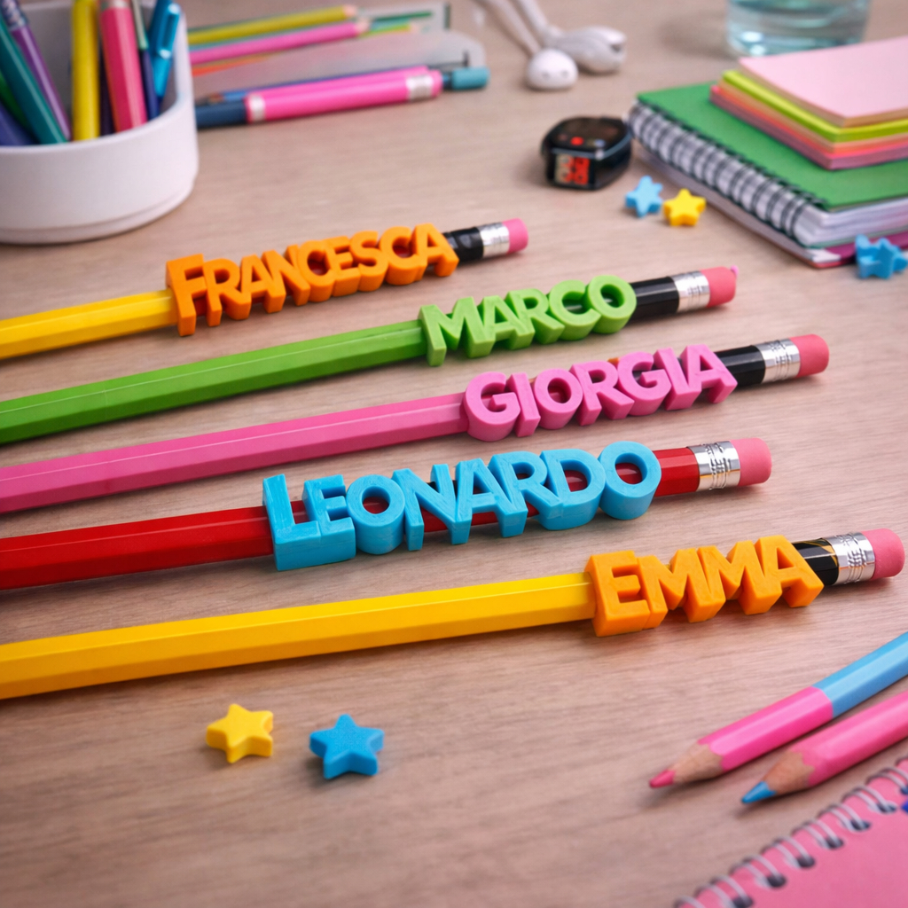 kit com 10 Identificador de Lápis com Nome | Personalizado | Material ...