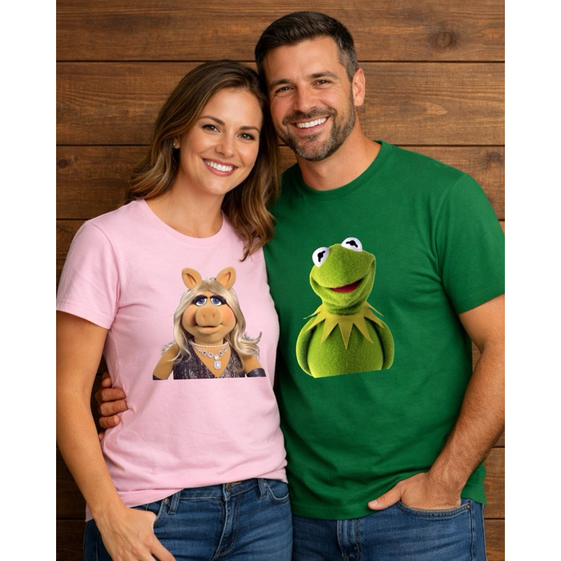 Camiseta Exclusiva Retrô Muppet Kermit ou Miss Piggy| Unissex