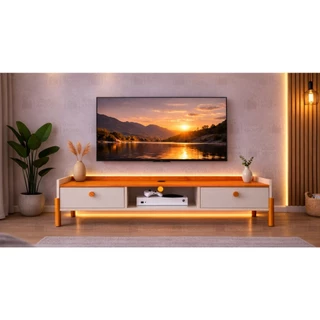 Rack Luka Tv Sala 1.20cm Home Decoração Quarto Nicho 2 Porta Penteadeira Aparador em Oferta na Shopee