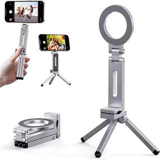 Suporte universal magnético para celular, dobrável e giratório para selfies