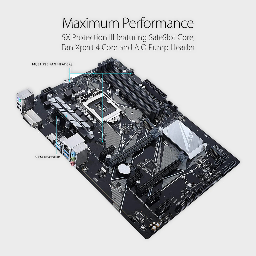 Placa mãe Asu Prime Z370P 64Gb Ddr4 Lga1151 8 e 9° Geração Gamer