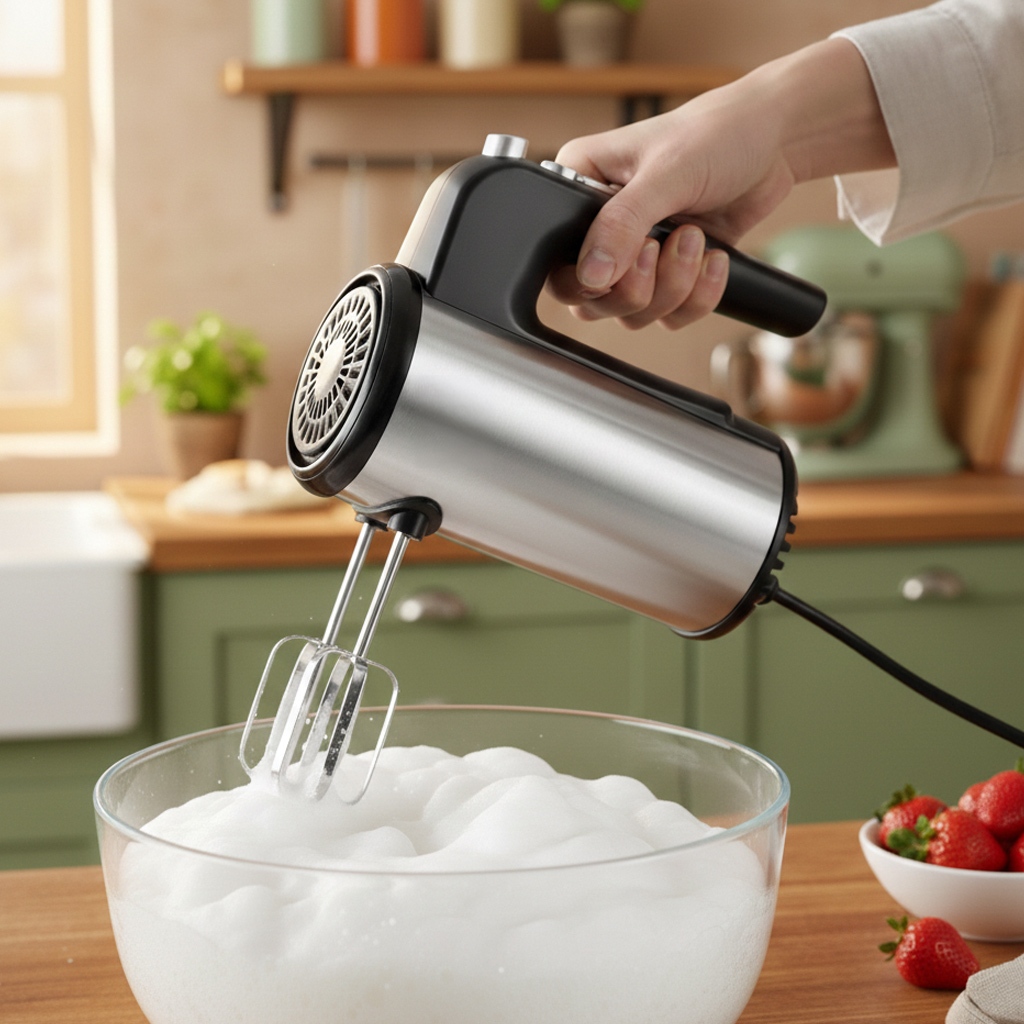Batedeira de Mão Elétrica 127V em Aço Inox 5 Velocidades Mix