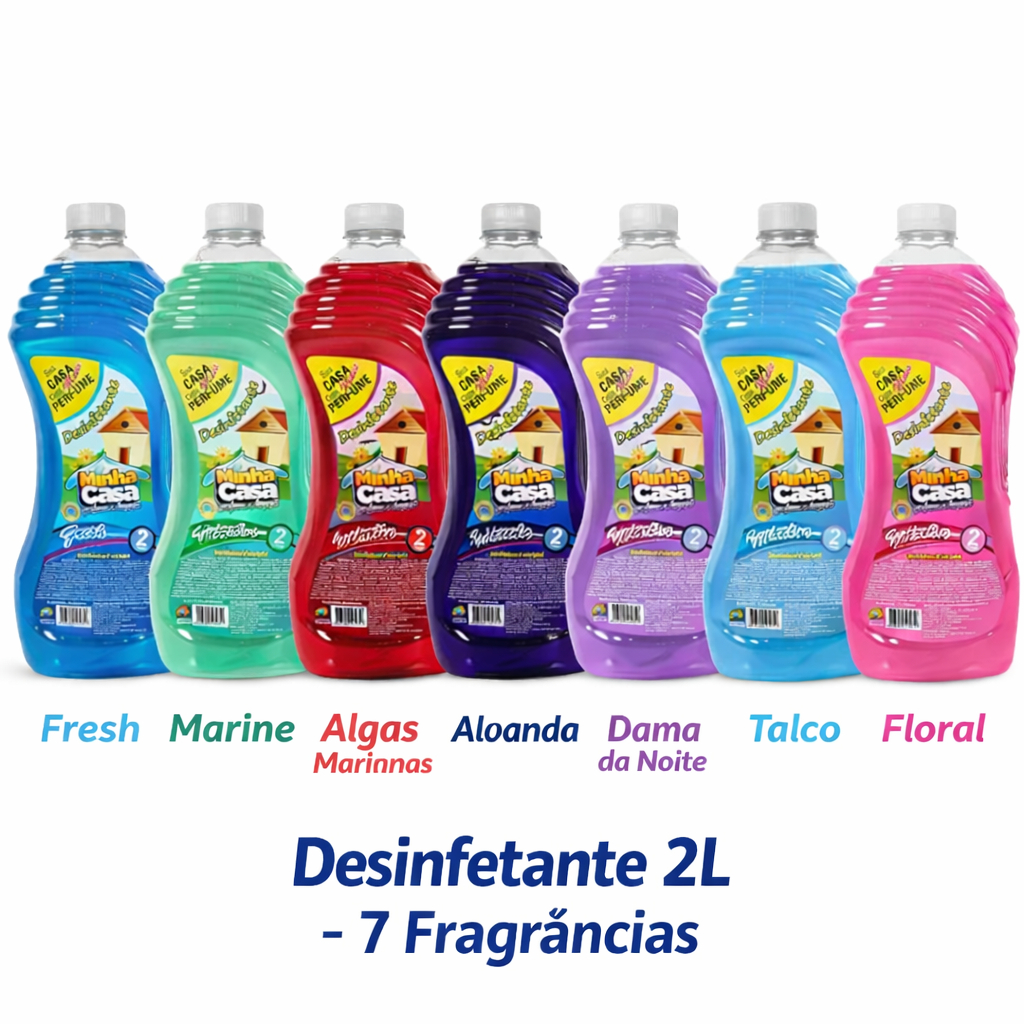 Desinfetante 2L Minha Casa Limpeza Perfumada Uso Geral Casa e Banheiro ...