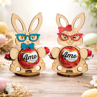 kit 10 Lembrancinha Porta Bombom Coelho da Páscoa Mdf Cru em Oferta na Shopee