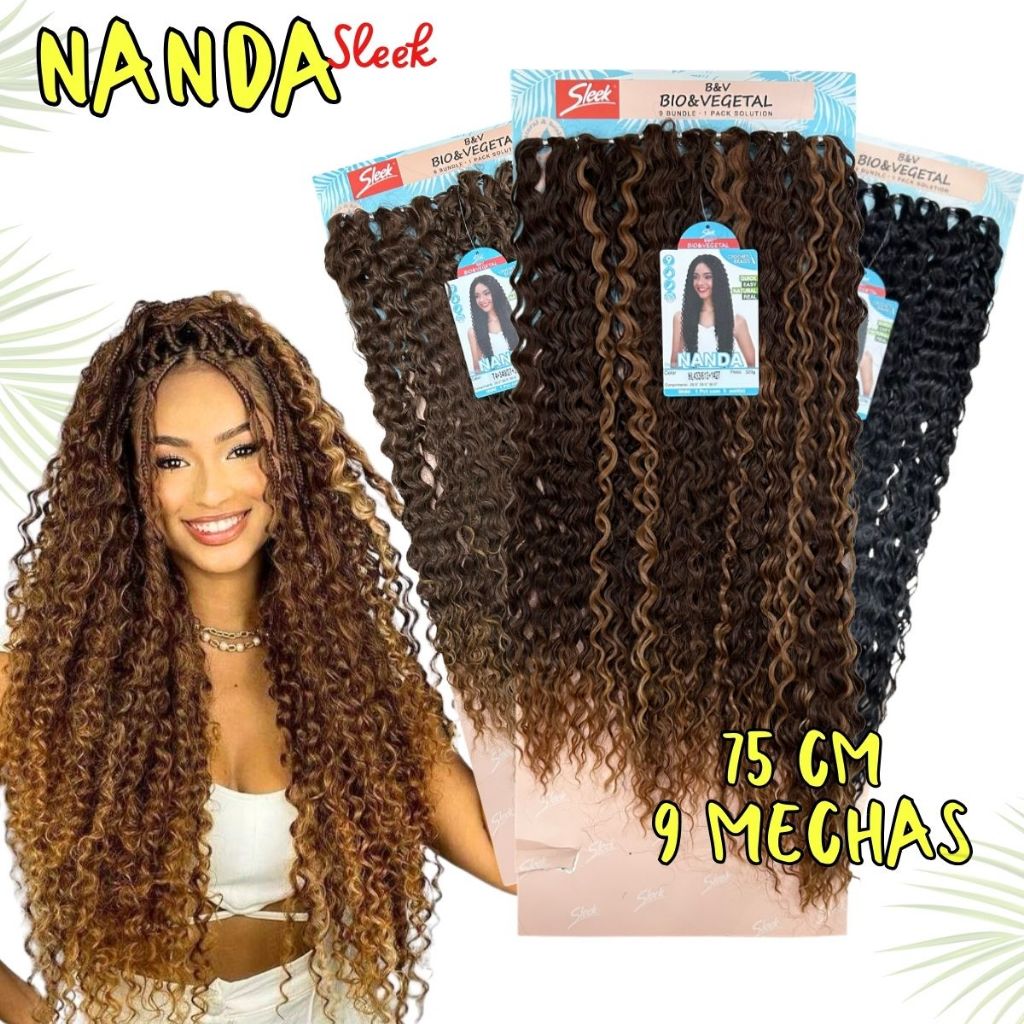 KKKページ　SCO-20/CK Cabelo Cacheado Para Crochet Rebecca Sleek Nanda 75cm Fibra Bio