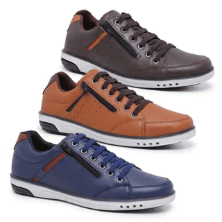 Kit 3 Pares De Sapatenis Masculino Star Fox Elastico Confortavel 750 A4