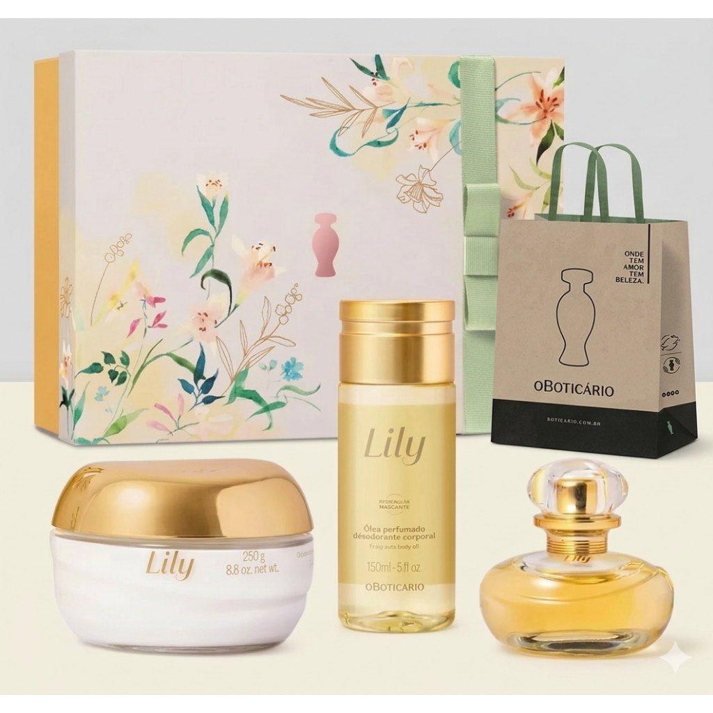 Lily Kit Mães 3 Itens + Caixa + Sacola BOTICARIO | Shopee Brasil
