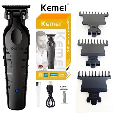 Máquina de Acabamento Profissional Kemei KM-2299 Aparador Elétrico Recarregável Bivolt para Barbeiro