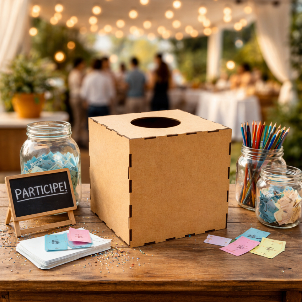 caixa Urna para Sorteio MDF 20x20x20cm Urna para Rifas, Eventos e ...