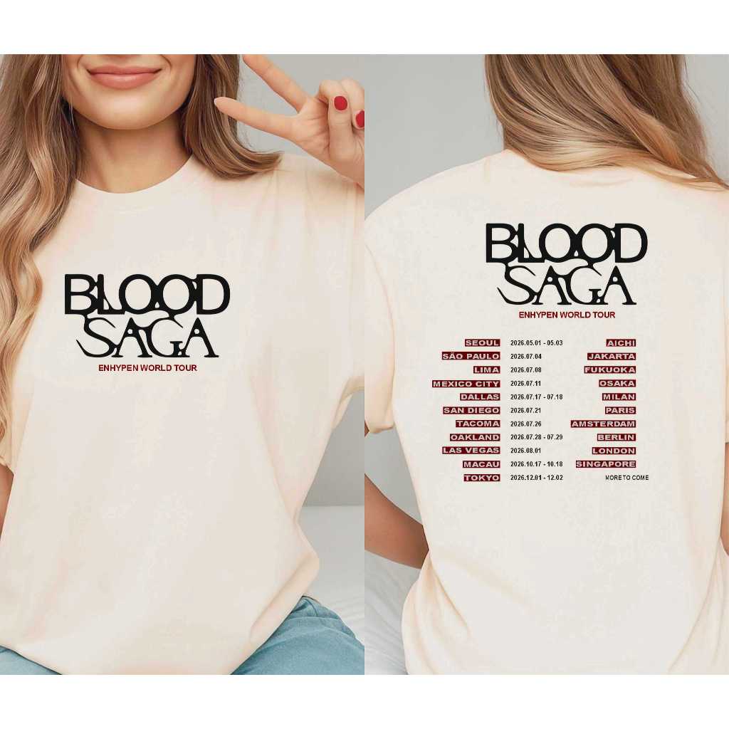 Camiseta Blood Saga En hypen Unissex 100% Algodão | Shopee Brasil