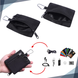 Porta Chaves/ Cartões Tático com Gancho | Compacta Com Zíper Porta Objetos | EDC Nylon