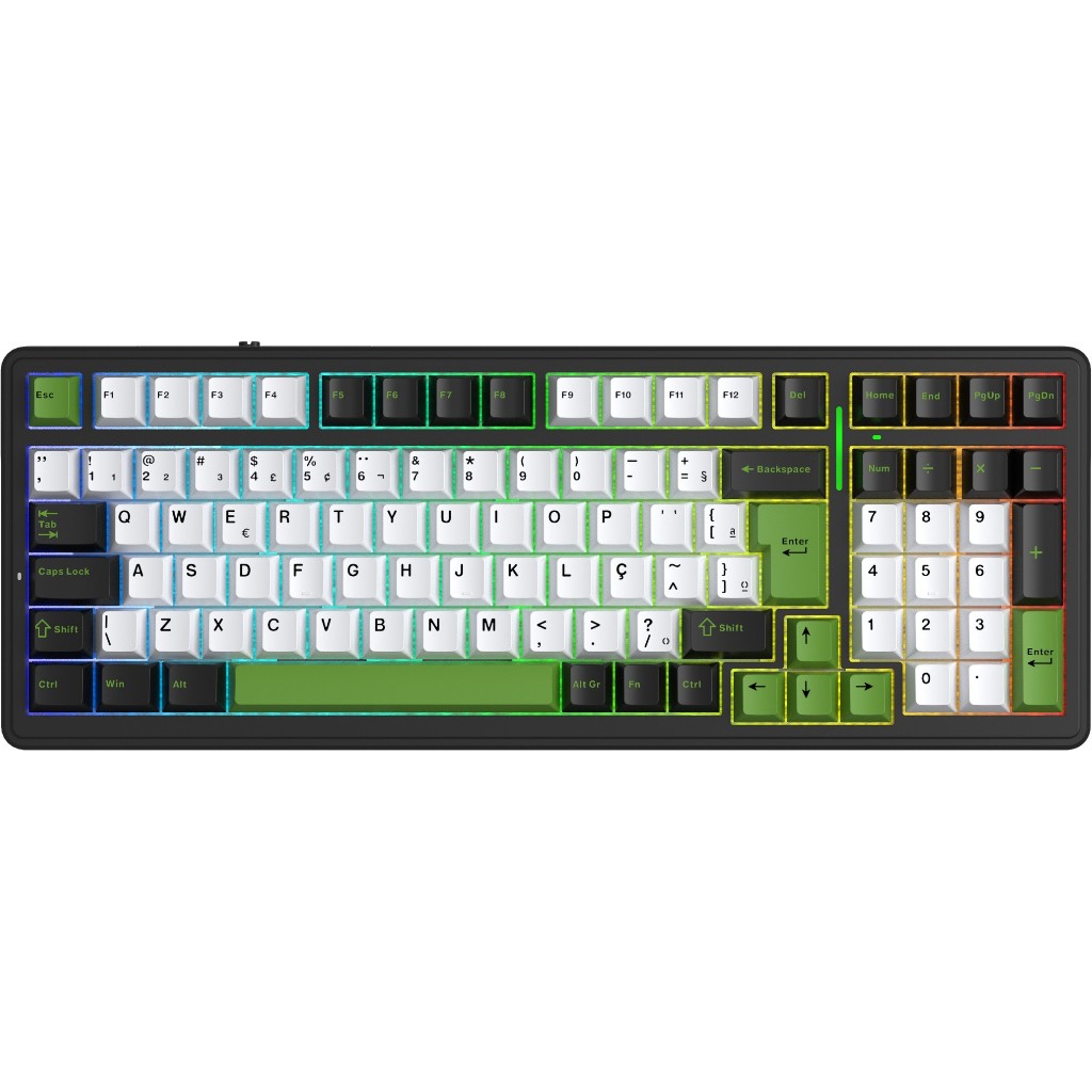 Teclado Mecânico Aula F99 Bluetooth 5.0/2.4ghz Português Brasil
