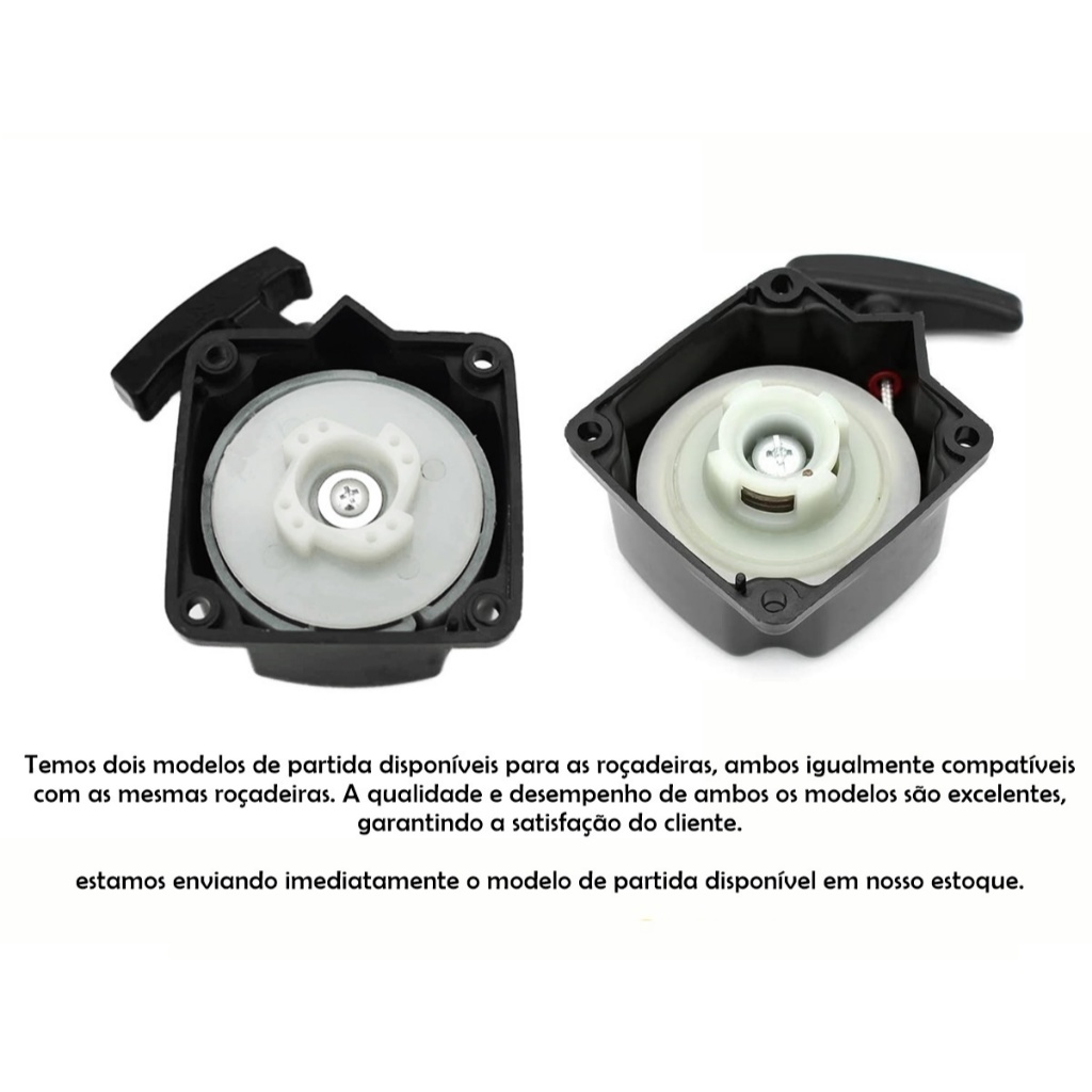 Puxador Partida Retrátil Mola Dupla + Arrastador P/ Roçadeiras