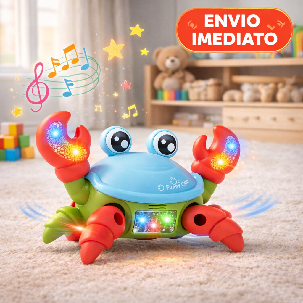 Brinquedo Caranguejo Fujão Musical c Som e Luz