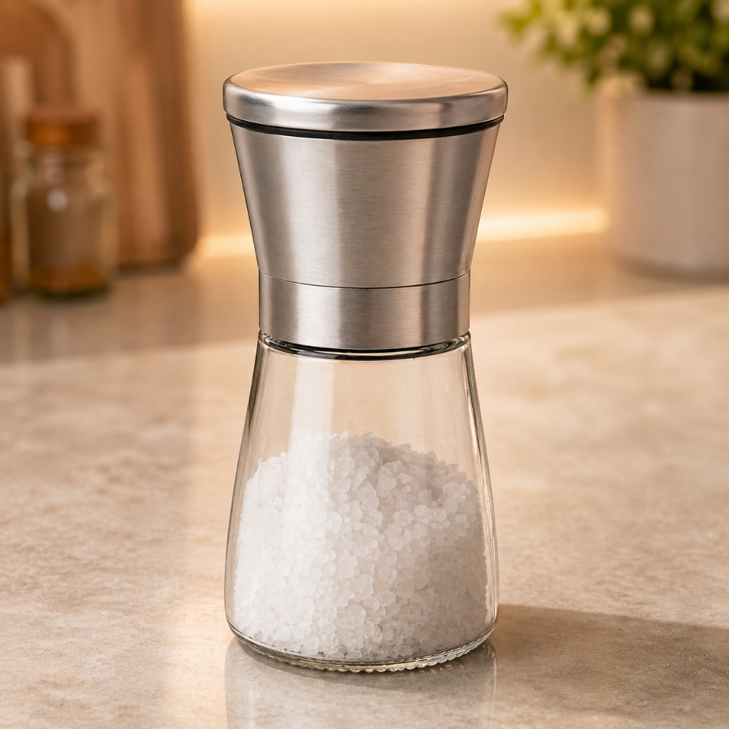 Moedor de Pimenta Manual Inox Vidro 165ml Moedor Temperos Sa