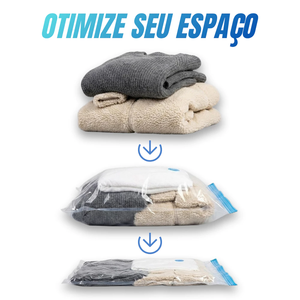 Kit 5 ou 10 Saco A Vácuo Grande Organizador Edredom Coberto Mala Roupa De Cama com bomba elétrica Grande 110x70 - Imagem 3