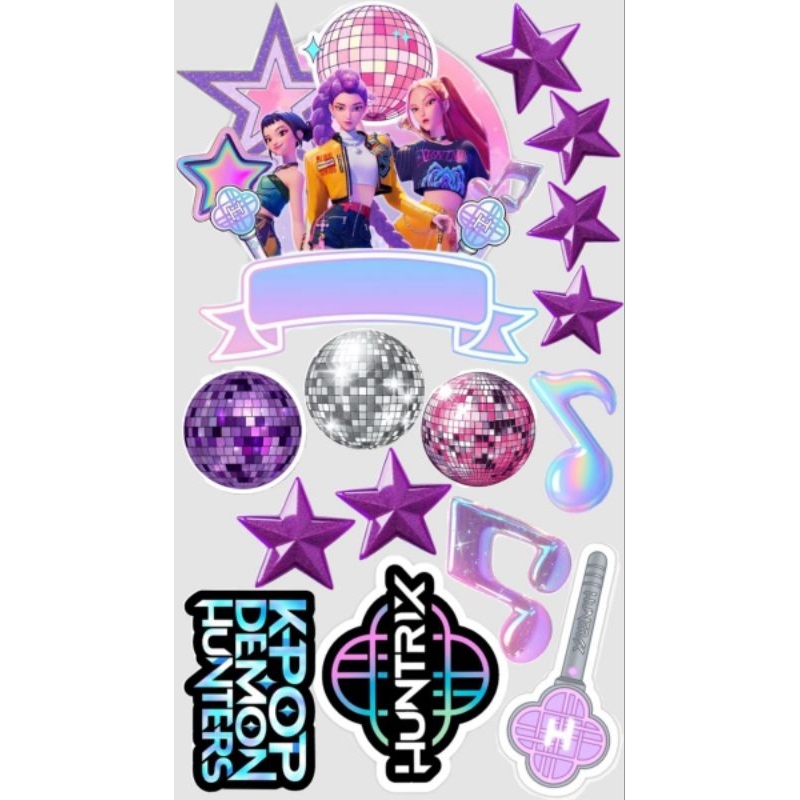 Topo De Bolo Guerreiras Do K Pop Topper Com Nome Personalizado Kpop 