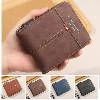 Estilo Carteira de Multifuncional com Zíper e Porta-Cartões de Identidade Carteiras Masculinas Carteira casual