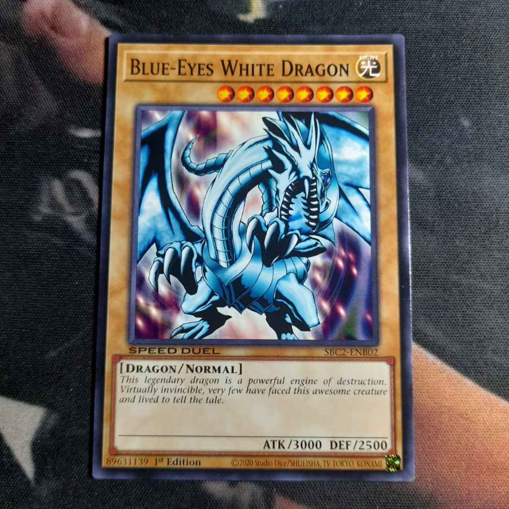Dragão Branco de Olhos Azuis Arte Cabeça Virada - Original - Yu-gi