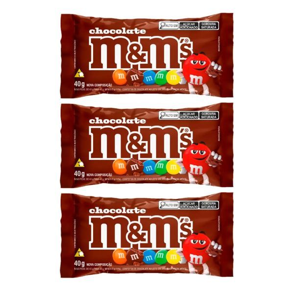 Kit 3 M&M's Confeito de Chocolate Mars MM M&M | Shopee Brasil