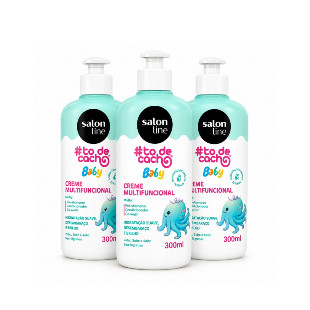 Kit c/3 Creme Multifuncional To de cacho Baby, Salon line 300ml