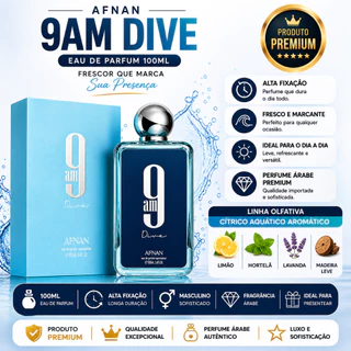 Perfume Árabe Afnan 9am Dive Eau De Perfum 100ml QUEIMA ESTOQUE