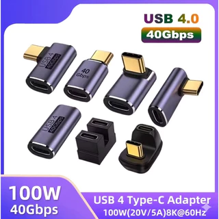 Adaptador USB Tipo C, 90 graus, lateral, vertical, Carregamento 100W, usb4