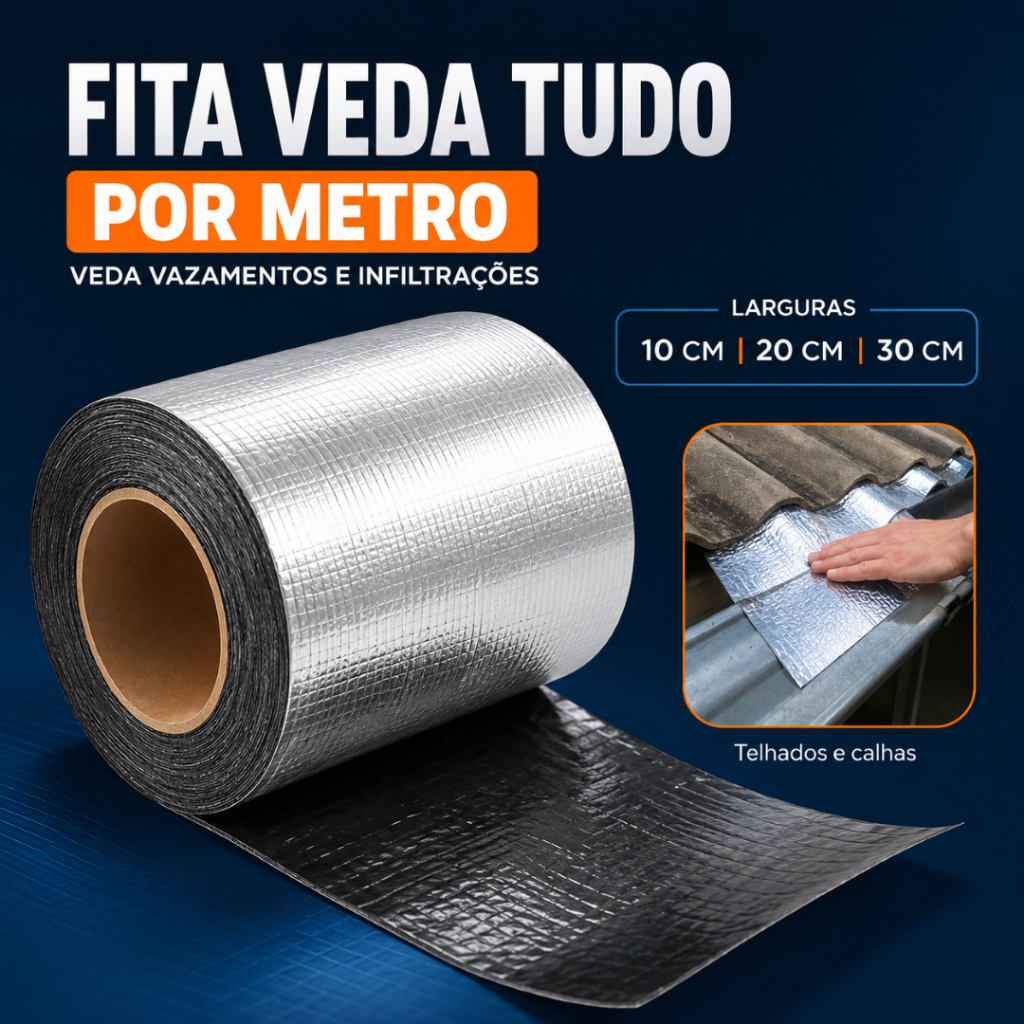 Fita Multiuso Manta Asfaltica Adesiva Reparos Rufo Calha Telhado Veda ...