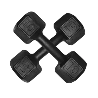 Par Halter Sextavado 10kg Pintado Para Musculação Treino Fitness Dumbbell Casa Academia