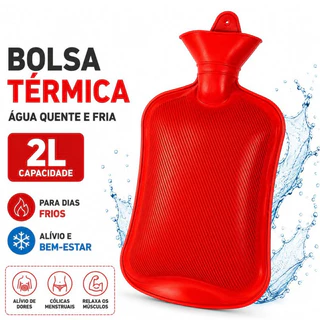 Bolsa Térmica 2L Água Quente e Fria Compressa Reutilizável Alívio Cólicas