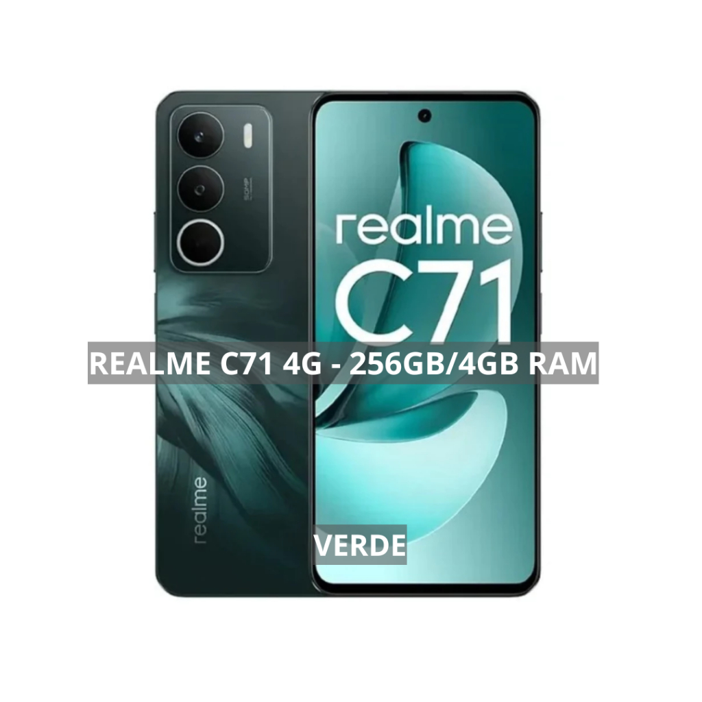 Realme C71 Versão Global, NFC, Bateria 6300mAh, Tela 6,67