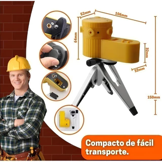 Nível a Laser Luatek com Tripé 5 Linhas Vermelho Alcance 10m para Assentamento de Azulejo