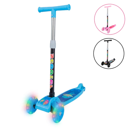 🛴 Patinete infantil 3 rodas com led ajustável scooter dobrável