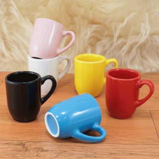 Kit 6 Xícaras de Porcelana Coloridas 80ml Café Expresso – Caneca Café Presente Criativo Cozinha