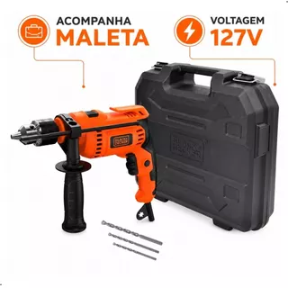 Furadeira de Impacto Black Decker Com Maleta Profissional Potente 1/2 13mm 650w 127v