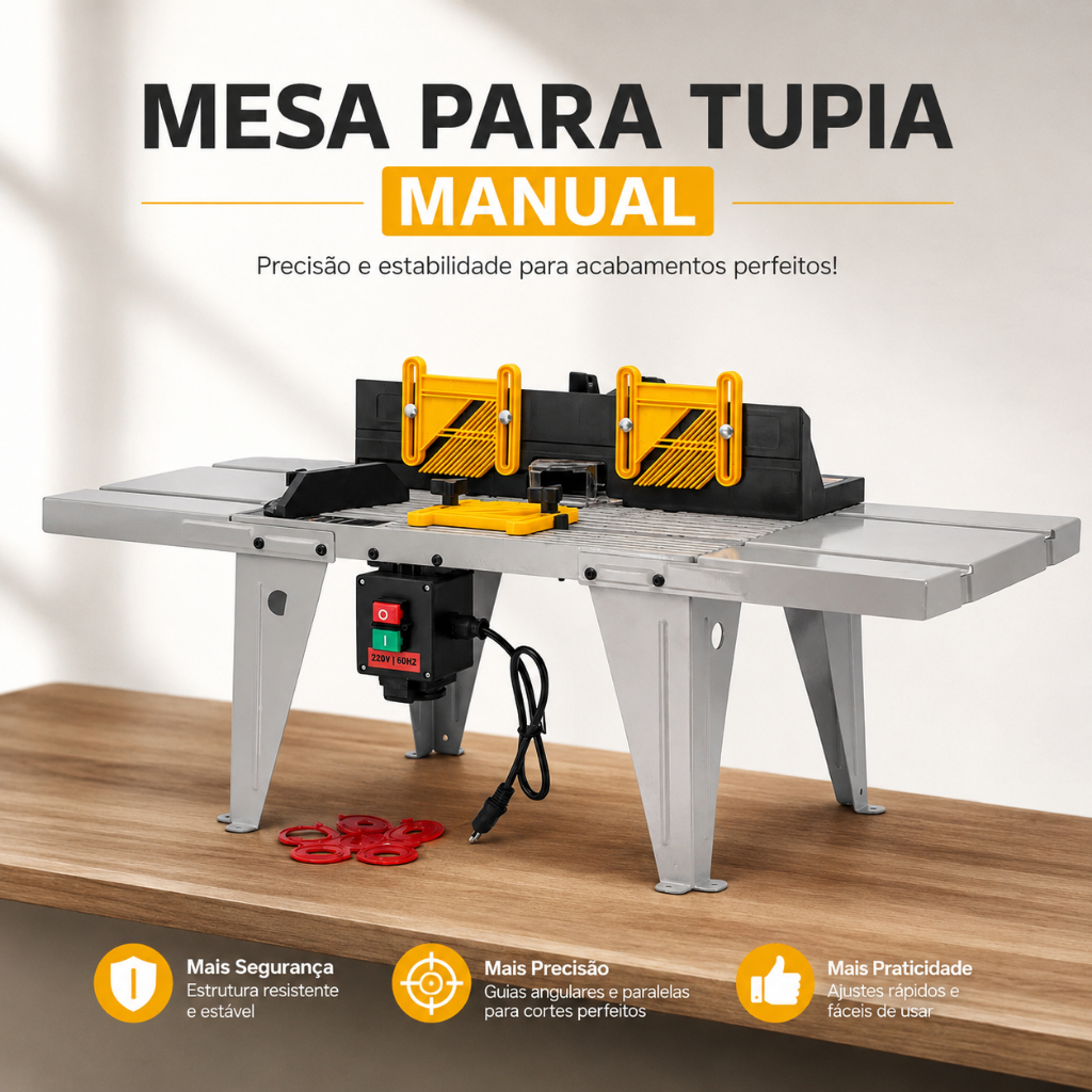 Mesa Para Tupia Razi Bancada de Tupia 455 x 322 Mesa de Tupia Para Madeira Manual Com Guias
