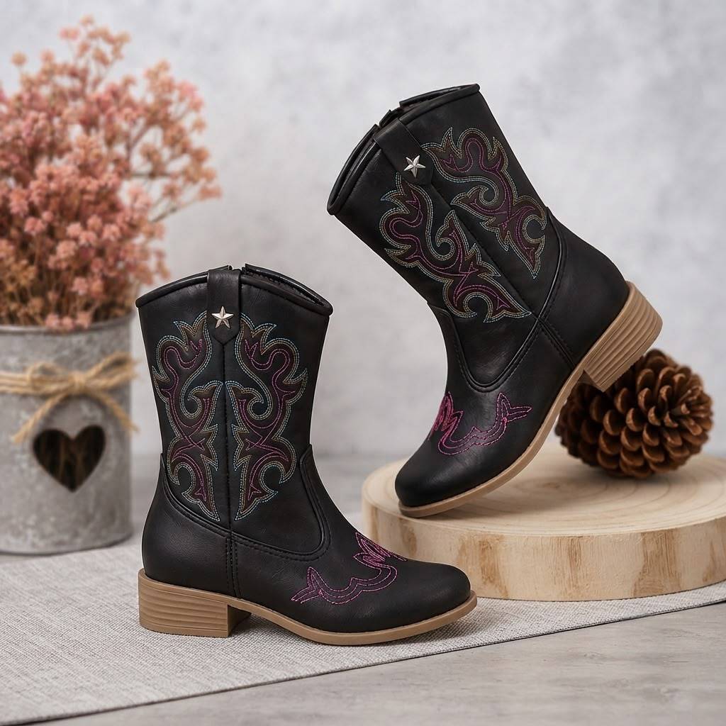 Bota Texana Infantil Cano Alto Bico Arredondado Country | Shopee Brasil
