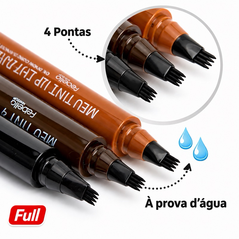 Lápis Caneta Sobrancelha Fio a Fio Preenche Falhas Microblading Á Prova D'água
