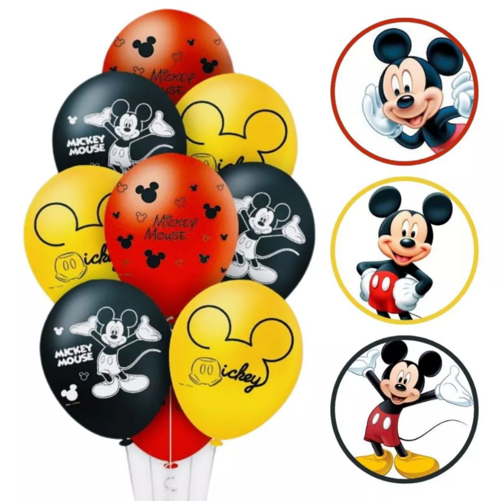 25~100 Balão Mickey Mouse Festa Redondo 9 Pol. Regina | Shopee Brasil