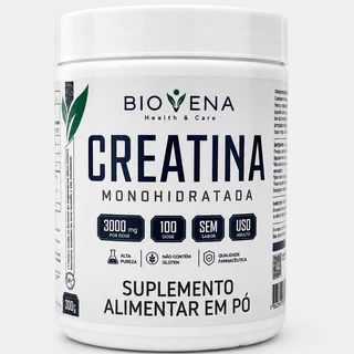 Creatina Monohidratada 300g 100 Doses 3g por Dose Sem Sabor | Biovena
