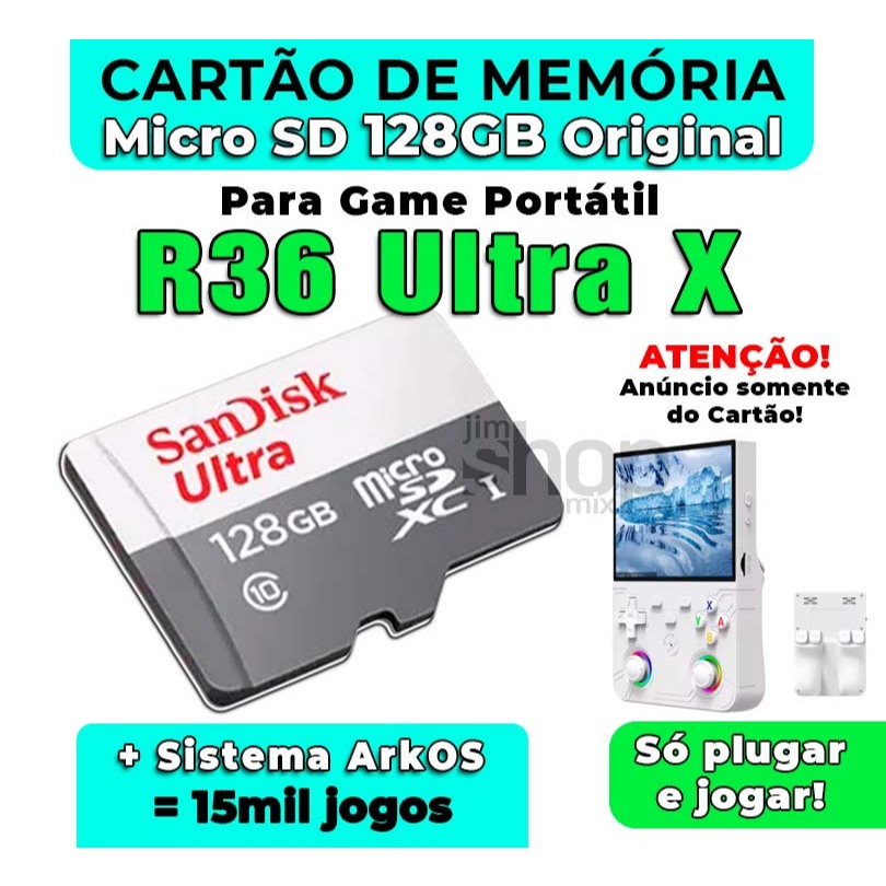 Cartão MicroSD Para R36 Ultra X + Sistema ArkOS +jogos - Envio