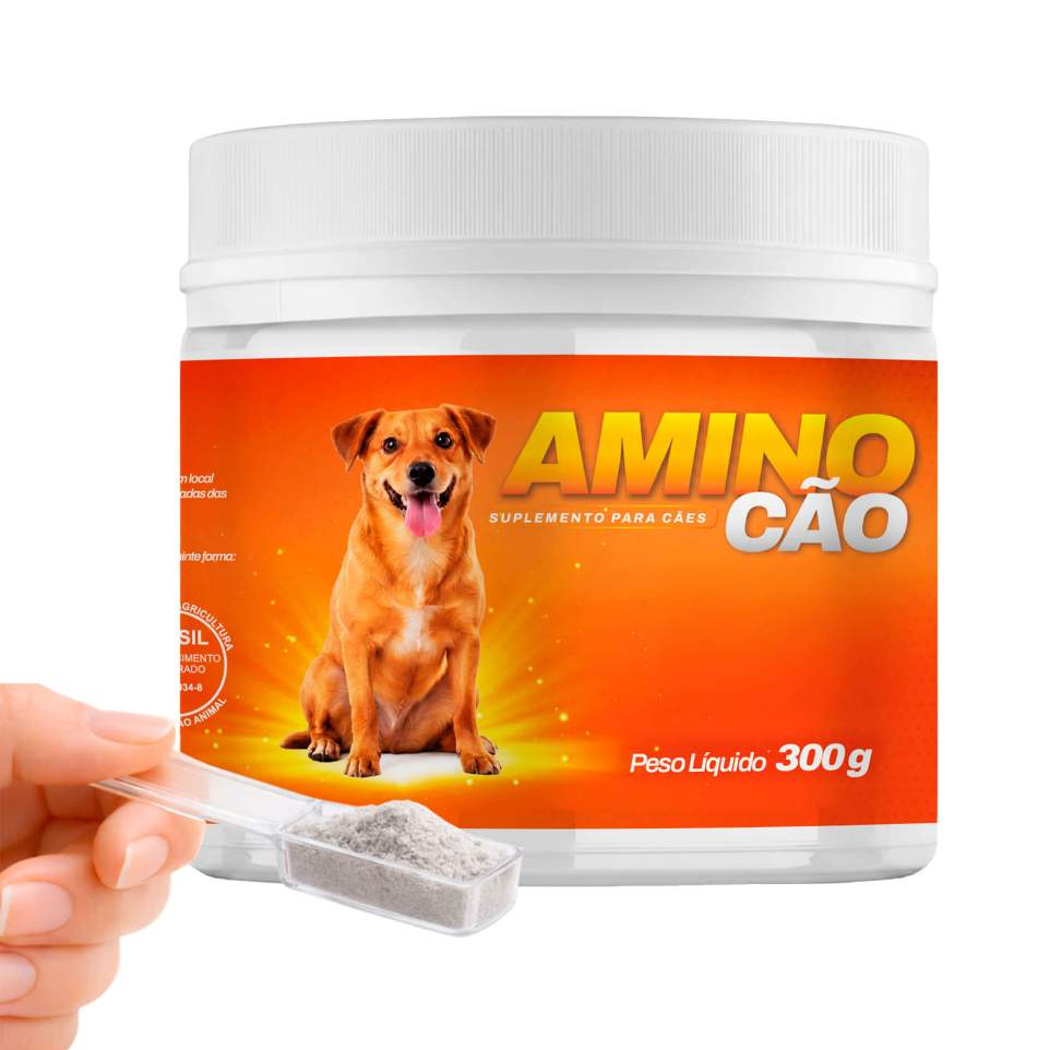Aminocão 300g Suplemento para Cães com Vitaminas, Minerais, Aminoácidos e Probióticos