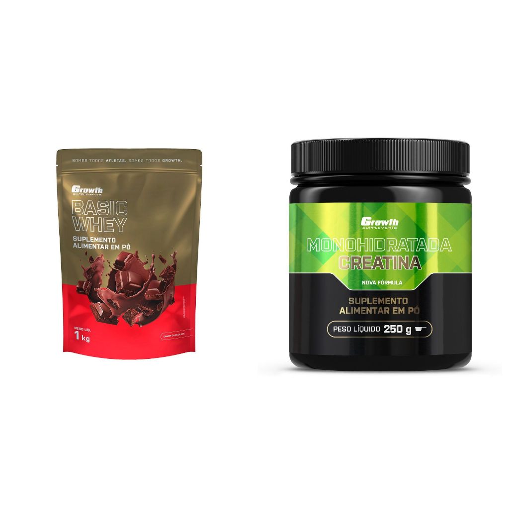 Basic Whey 1kg + Creatina monohidratada 250g - Growth Supplements
