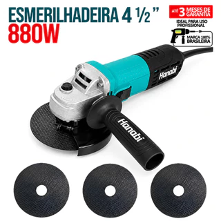 【Hanabi】 Esmerilhadeira Lixadeira Angular 880w 115mm 11000rpm